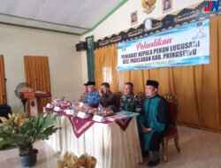 Kepala KUA Pagelaran Pimpinan Do’a di Acara Pelantikan PJ Pekon Lugu sari