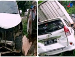 Kecelakaan Beruntun Di Perempatan Mutun Akibat Mobil Mundur Di Tanjakan