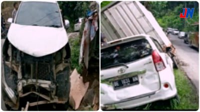 Kecelakaan Beruntun Di Perempatan Mutun Akibat Mobil Mundur Di Tanjakan