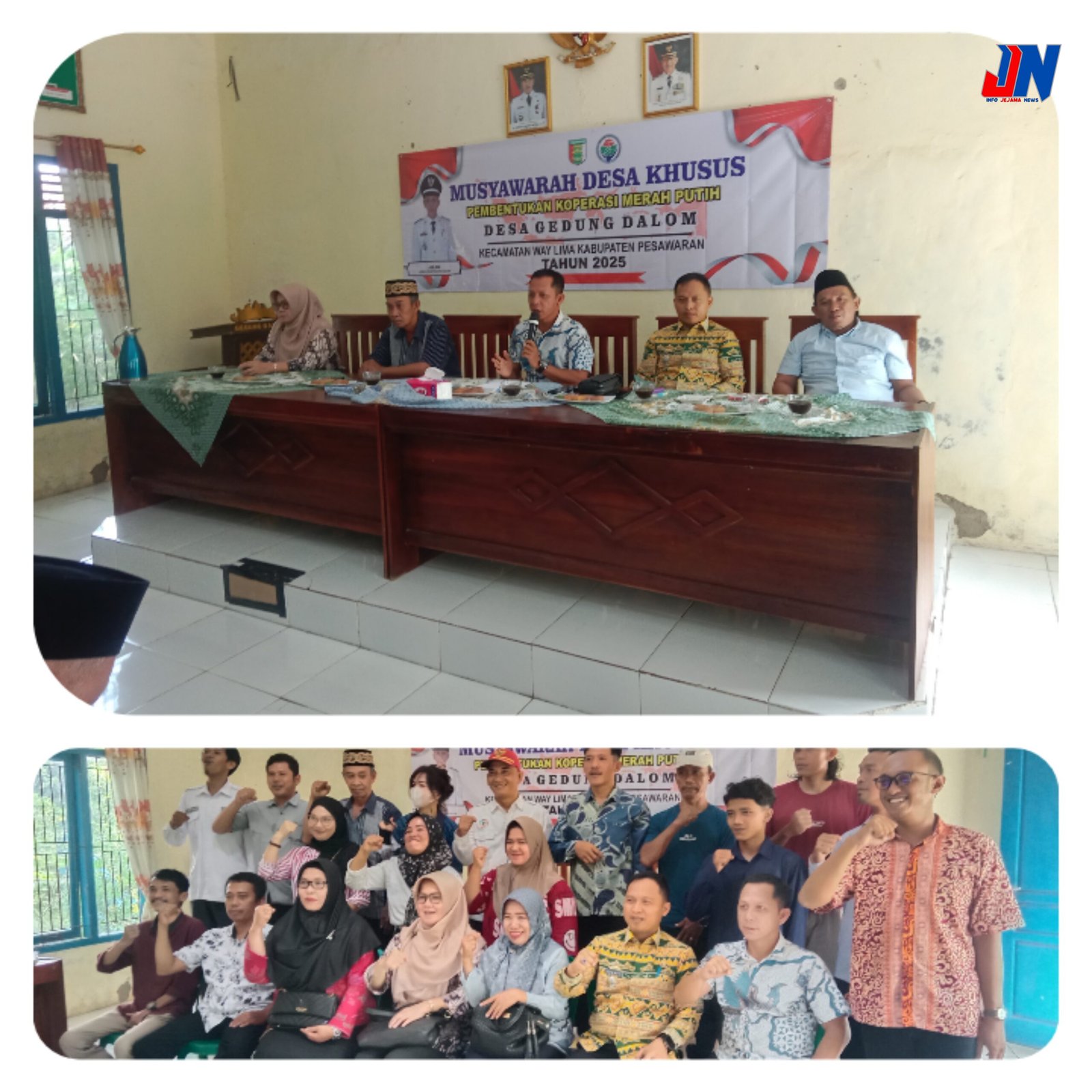 Pemerintah Desa Gedung Dalom Bentuk Koprasi Desa Dan Ketahanan Pangan“MERAH PUTIH”Diaula/Kantor Desa Gedung Dalom. kamis.8/5/2025