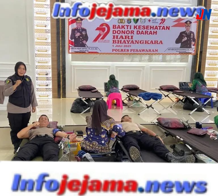 Momen Bhayangkara, Polres Pesawaran Sentuh Kemanusiaan Lewat Aksi Donor dan Edukasi Kesehatan